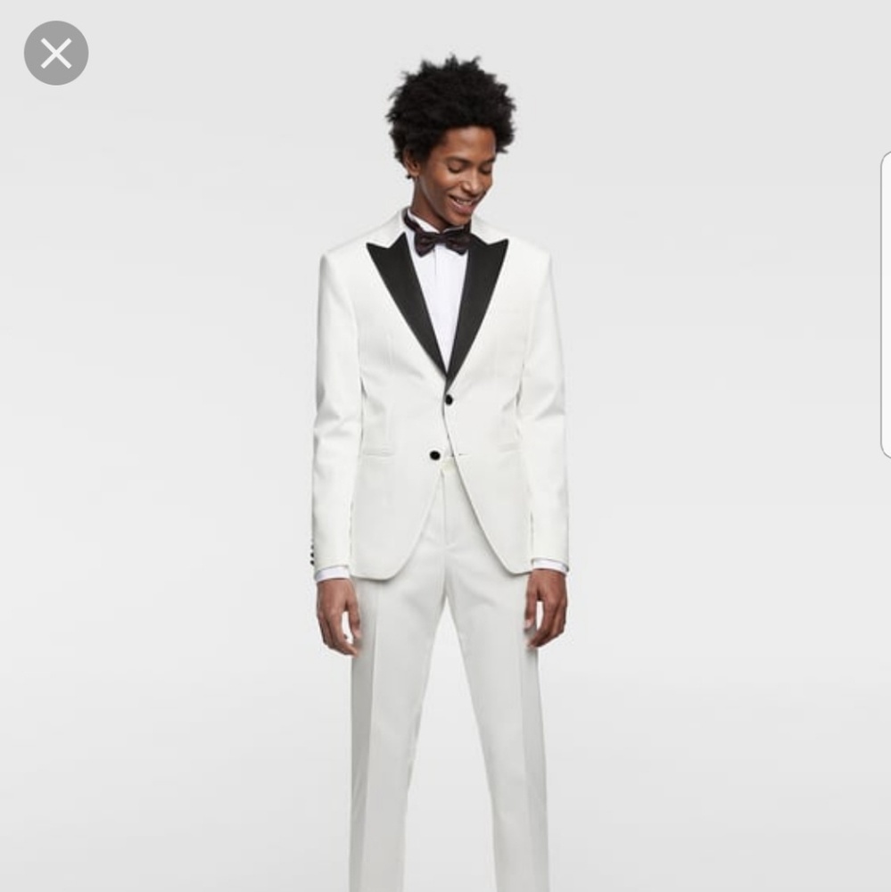 Zara white tuxedo blazer